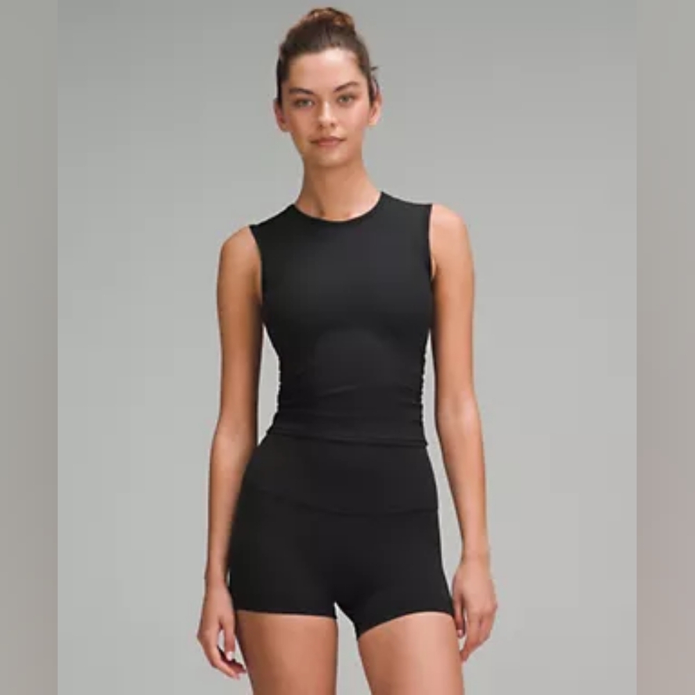 Lululemon All It Takes Back Twist Ribbed Tank, Black, Size 12